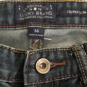 Lucky Brand Copper Slim Jeans Boys Size 16